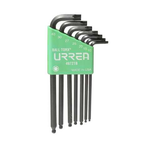4972TB Juego de llaves hexagonales tipo "L" Torx punta de bola 7 piezas Urrea