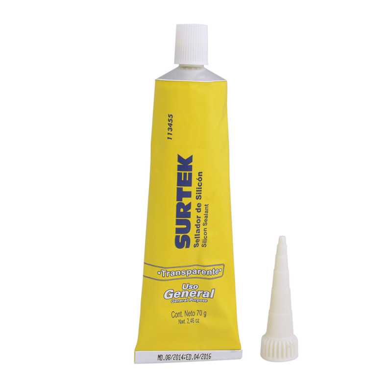 113455 Silicón en tubo transparente 70 gr Surtek