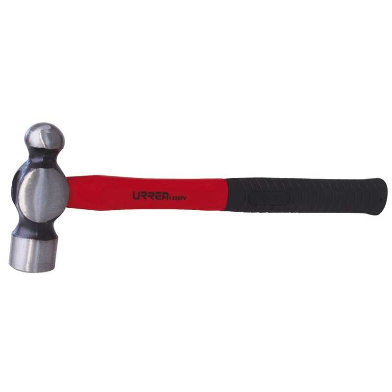 1316FV Martillo maquinado de bola con mango de fibra de vidrio largo de 13" 16 oz Urrea 1316FV Martillo maquinado de bola con mango de fibra de vidrio largo de 13" 16 oz Urrea