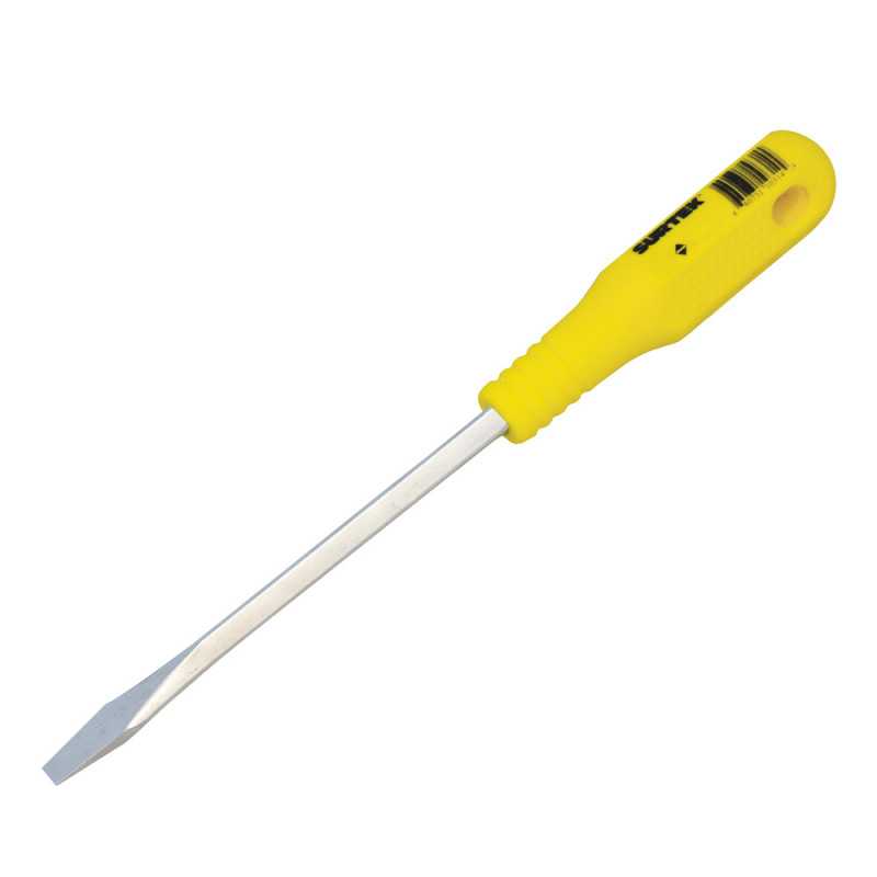 D465 Destornillador con mango amarillo punta plana barra cuadrada 3/8" x 10" Surtek D465 Destornillador con mango amarillo punta plana barra cuadrada 3/8" x 10" Surtek