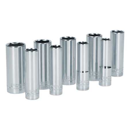 S12M Juego de dados largos cuadro de 3/8" 6 puntas métricos 9 piezas Surtek
