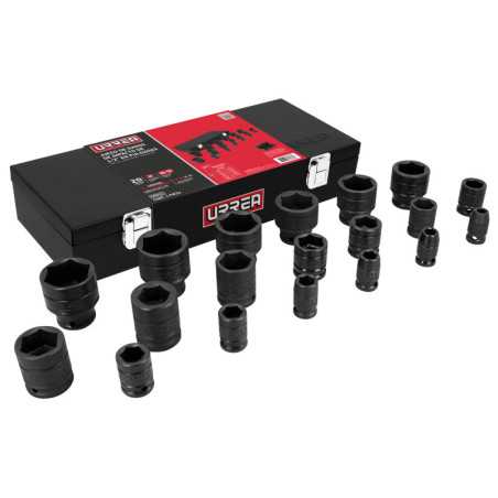 7401C Juego de dados de impacto cuadro de 1/2" en pulgadas en caja 19 piezas Urrea