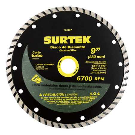 123461 Disco de diamante turbo 4-1/2" Surtek