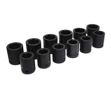 15101 Juego de dados de impacto cuadro de 1" 6 puntas en pulgadas 12 piezas Urrea