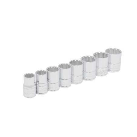 5400SPL Juego de dados Spline cuadro de 1/2" en riel 8 piezas Urrea