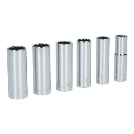 S11S Juego de dados largos cuadro de 1/2" 12 puntas en pulgadas 6 piezas Surtek