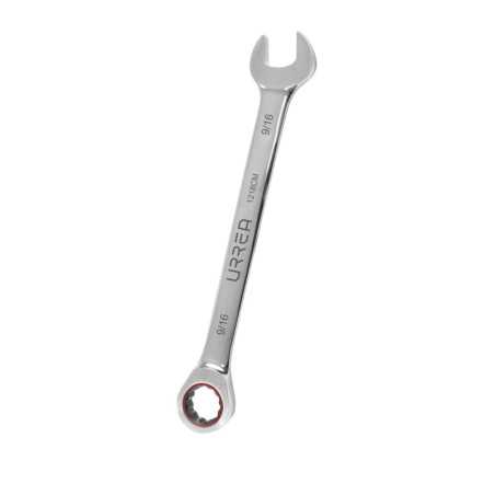 1218CM Llave combinada pulido espejo de matraca en pulgadas 12 puntas 9/16" Urrea