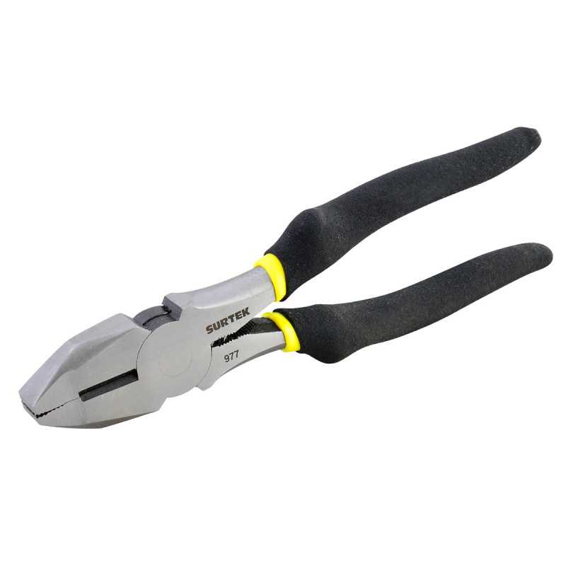 978 Pinza para electricista con mango rubber grip de 8" corte lateral nariz cuadrada Surtek