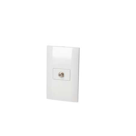P433B Placa 1 toma para TV 1/3 línea Americana color blanco Surtek