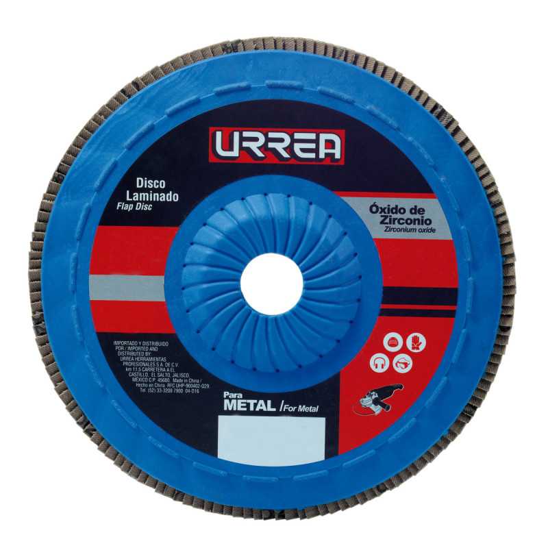 FD4512P Disco laminado tipo 27 grano 120 con respaldo plástico 4-1/2" Urrea