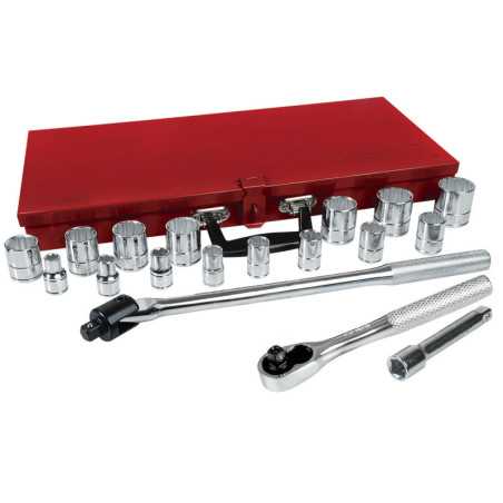 54120 Juego de dados y accesorios cuadro de 1/2" en pulgadas 19 piezas Urrea