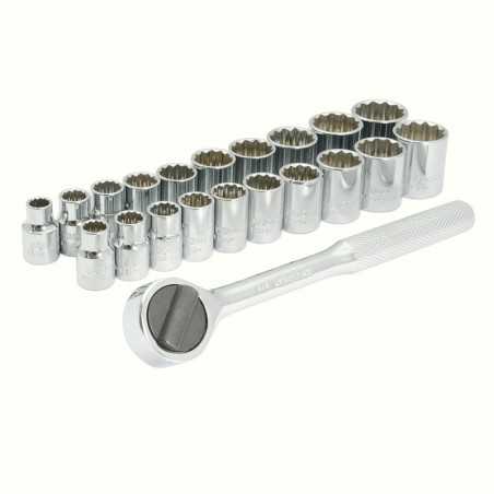 A02C Juego de dados y accesorios cuadro de 3/8" combinado 21 piezas en riel Surtek