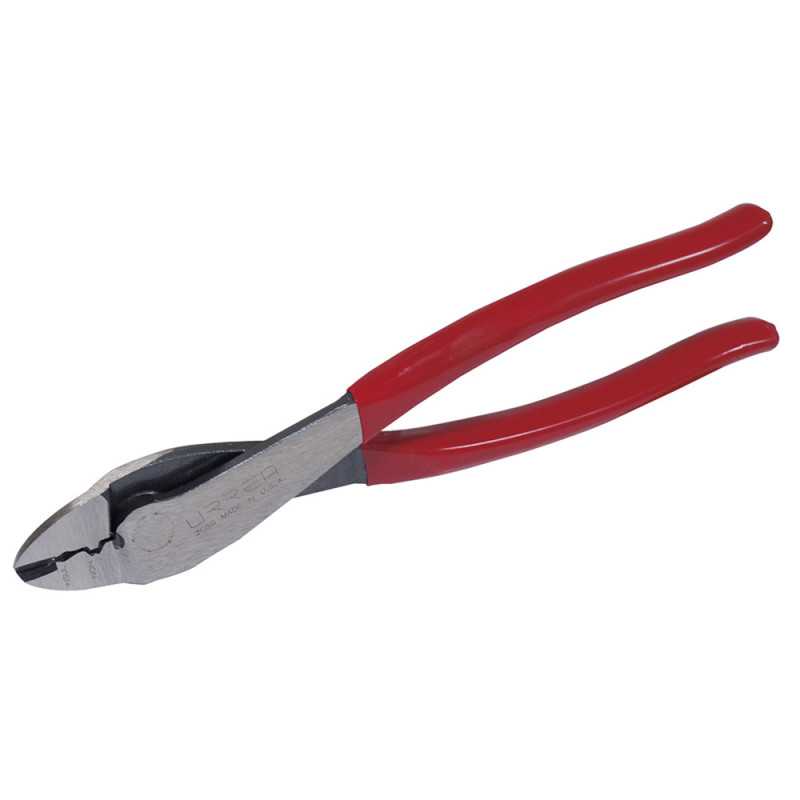 208G Pinza para electricista con mango rubber grip de 9-1/2" alta palanca poncha terminal Urrea