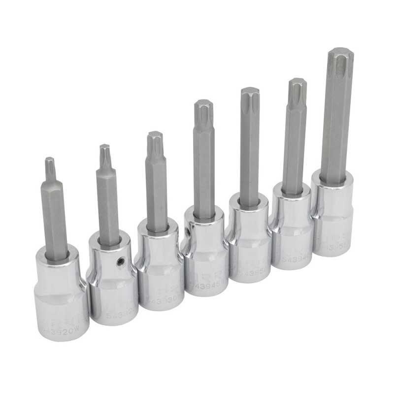 5439C Juego de dados con punta Torx cuadro de 1/2" en riel 7 piezas Urrea