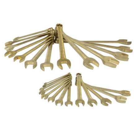 UH1200QM Juego de llaves combinadas de bronce-aluminio antichispa métricas 12 puntas 26 piezas Urrea