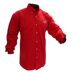 CAML201M Camisa de manga larga para caballero color rojo talla M Urrea