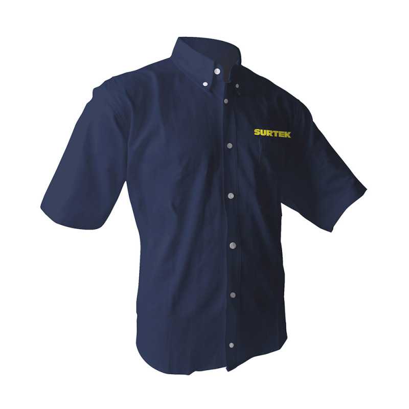 CAMC102C Camisa de manga corta para caballero color azul talla CH Surtek