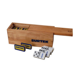 DOMS Dominó de acrílico con caja de madera 28 piezas Surtek