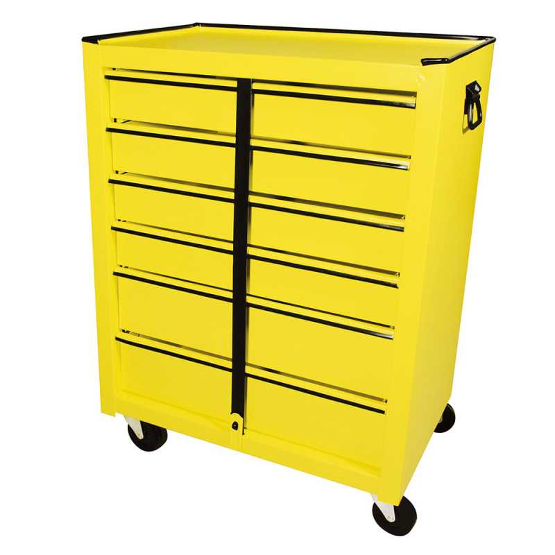 125106 Gabinete móvil color amarillo 6 gavetas 25" Surtek