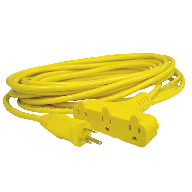 136050 Extensión eléctrica tipo abanico uso rudo aterrizada color amarillo 8 m Surtek